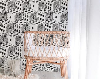 Dot Cubes - removable wallpaper, peel and stick, classic, retro, nursery wallpaper, decal, large wall mural, adhesive, white wallpaper #4