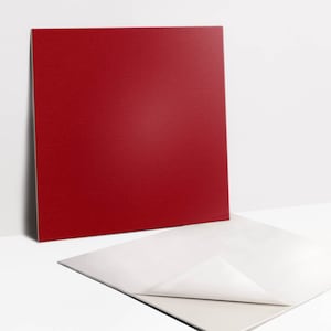 Red Colour Tile Stickers, Peel and Stick Tiles, Solid color Tile Stickers, Red Decal Decor, Bathroom Tile Stickers, Set of 9