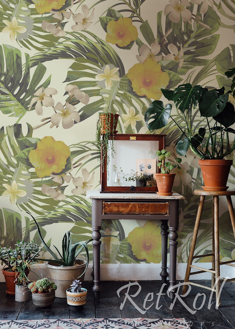Tropical Dream Removable Wallpaper Wall Covering Self Etsy