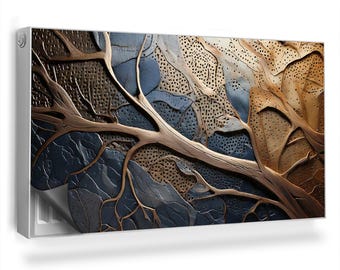 Abstract Organic Shapes Art Heating Cover, Blue Magnetic Printed Mat, Radiator Cover, Cover For The Radiator
