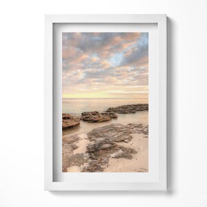 Landscape Of Beach, Sea And Sky Wall Art in Frame, Landscape Framed Art, Beige Wall Art, Home Decorations