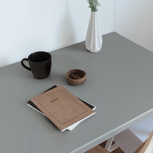 Gray Color Furniture Veneer, Texture Adhesive Foils, Solid color Furniture Covering, Gray Furniture Decals, Waterproof Sticker