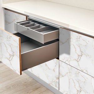 Marble Theme Furniture Veneer, Texture Adhesive Foils, Texture Furniture Covering, Gray Furniture Decals, Waterproof Sticker