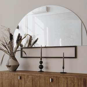 Classic Semi Round Frameless Mirror, Large Mirror, Luxury Decorative Mirror Stylish Mirror, Bathroom Aesthetic Mirror, Handmade Mirror