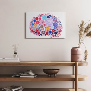 Colorful abstract Canvas, Picture Wall Hanging, Pink Wall Decor, Abstraction Canvas Print