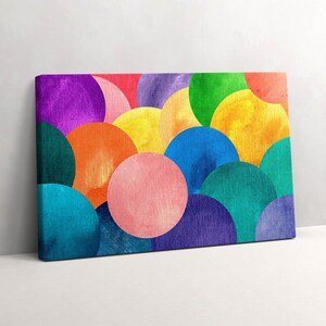 Abstract circles Canvas, Wall Art Picture, Multicolor Wall Decoration, Abstraction Canvas Art