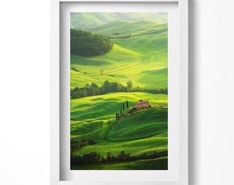 Fotolijst incl. Poster - Toscane - Italië - Landschap - 80x60 cm - Posterlijst