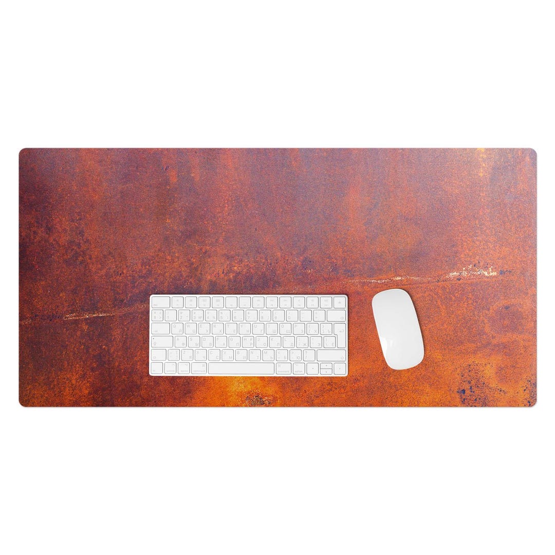 Rust Abstractions Desk Mat, Orange Desk Pad, PVC Table Protectors ...