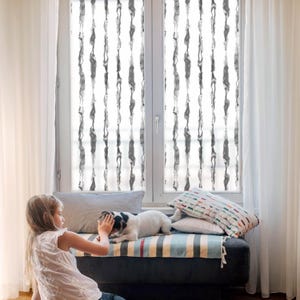 Abstract Lines Window Film, Black And White Window Decal, Backgrounds And Patterns Bird Window Alert, Textures Frosted Glass