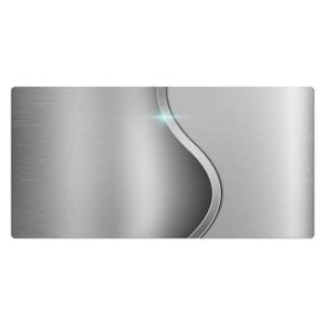 Könnte beinhalten: Abstrakter Hintergrund mit einer silbernen Metallic-Textur. Der Hintergrund hat ein wellenförmiges, geschwungenes Design mit einem gebürsteten Metalleffekt.
