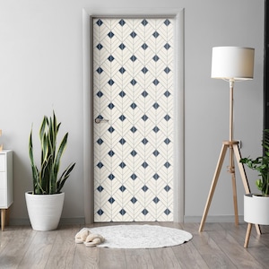 Geometric Pattern Door Sticker, Carving Door Mural, The remaining Door Decals, Creamy Door Mural, Bedroom Door Stickers