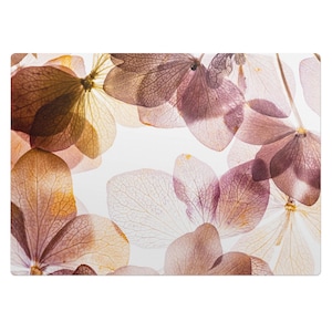 Delicate Flower Petals Desk Chair Mat, Beige Computer Chair Mat, Office Chair Mat, Plants Chair Mat, Gaming Chair Floor Protector