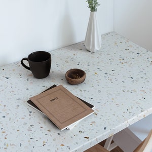 Fine stoneware Furniture Veneer, Texture Adhesive Foils, Texture Furniture Covering, Creamy Furniture Decals, Waterproof Sticker