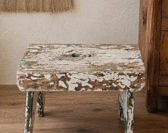 Vintage Rustic Elm Wood Stool/ Side Table - Etsy Australia