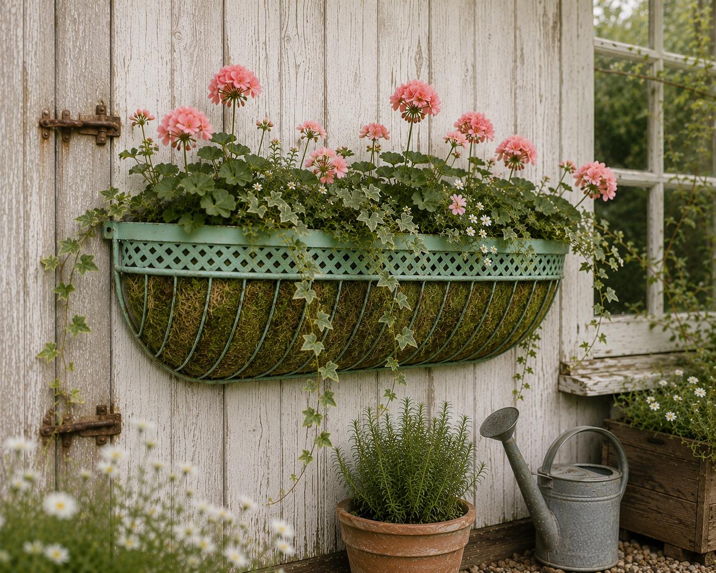 blumenkasten hauswand Blumenkasten POZULI Metall Blumenwandkorb H/B/T 41/50/19 cm Eisen, dun