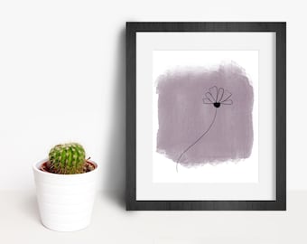 Purple Watercolor Flower Digital Print | Printable Wall Art | Home Decor | Office Decor | Art Print | Digital Download | Minimalist Art