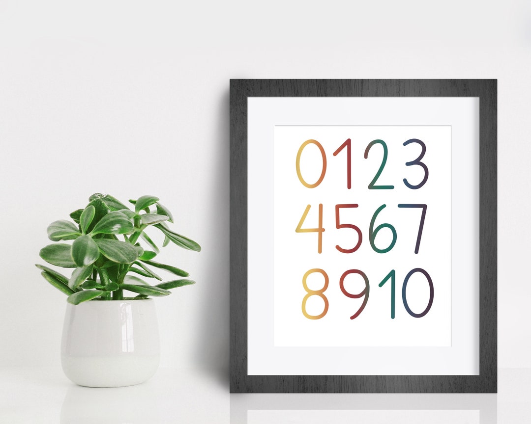 Rainbow Numbers Digital Print | Printable Wall Art | Playroom Decor ...