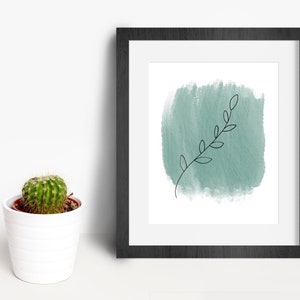 Green Watercolor Leaves Digital Print | Printable Wall Art | Home Decor | Office Decor | Art Print | Digital Download | Abstract Art