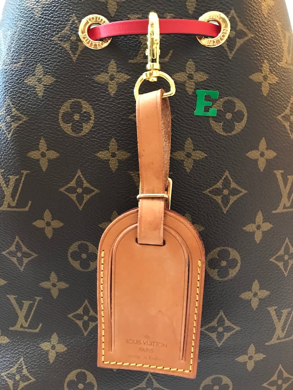 Louis Vuitton Leather Name Tag w/ Strap for Keepall Older Style