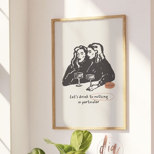 Let's Drink Bar Cart Wandkunst, Digitaldrucke, Cocktail Kunstdruck, Happy Hour Poster, adrette Wandkunst, druckbare Kunst, Girlie Druck