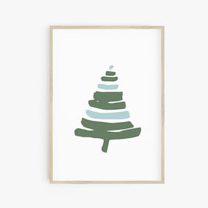 Christmas Tree Printable, Modern Abstract Tree, Minimalist Print, Winter Wall Art, Holiday Decor, Large Printable Poster, Digital Prints
