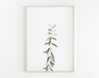 Olive Stem Print Modern Farmhouse Wall Art Kitchen Wall Art Minimalist Print Green Leaf Wall Art Farmhouse Decor Farm house Wall Art Prints