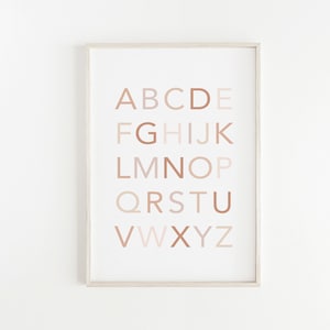 Large Alphabet Print Neutral Alphabet Poster Printable Wall Art Neutral Nursery Decor ABC Printable Gender Neutral Art Print Kids Room Print