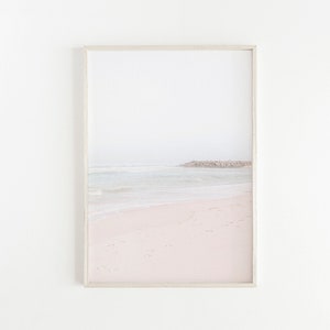 Stampa artistica da parete grande spiaggia Stampa oceano pastello Arredamento moderno costiero Stampa Boho Beach Stampa poster fattoria costiera Stampabile da parete