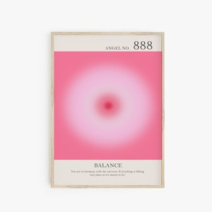 Angel Number 888, Aura Poster Print, Manifestation Print, Gradient Energy Poster, Spiritual Wall Art Aura Poster Print Mental Health Poster