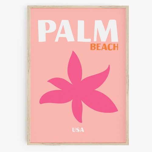Palm Beach Print Preppy Room Decor Travel Poster Preppy Etsy