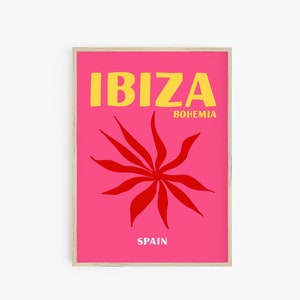 Ibiza Bohemia Poster Print, Impression d'été colorée, Affiche de voyage, Décor maximaliste, Preppy Wall Art Retro Printable Poster Preppy Room Decor