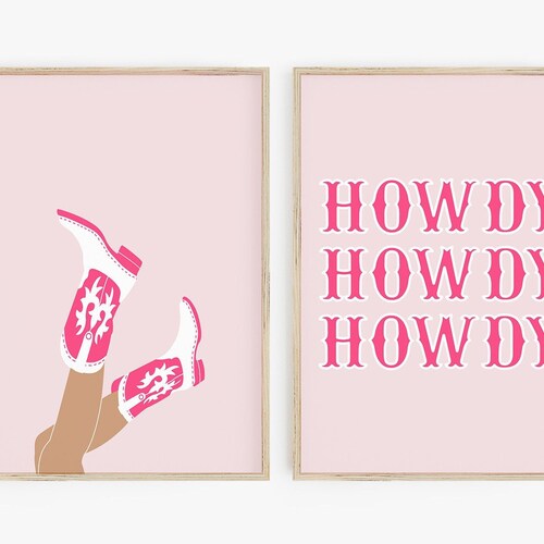 Pink Rodeo Poster Print Preppy Western Wall Art Cowgirl - Etsy