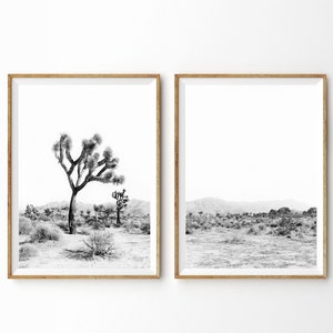 Joshua Tree Print 2er Set Drucke schwarz weiß Wüste Print Boho Print Boho Decor Wüste druckbare Wüste Poster Joshua Tree Modern Decor