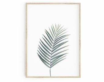 Palm Leaf Print, Tropical Leaf Print, Fern Wall Art Printable Wall Art, Botanical Print Green Leaf Wall Art, Large Poster Print, Digital