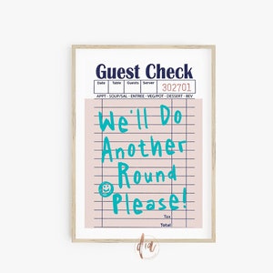 Gast Check Druck, Cocktail Drucke, Trendy Wandkunst, Retro Poster, Wohnheim Zimmer Dekor, adrette Zimmer Ästhetisch, Bar Cart Drucke, Digitaldrucke