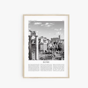 Rome Italy Travel Poster, Black and White Travel Print, Rome Print, City Wall Art, Large Printable Poster, Coordinate Print, Digital Prints
