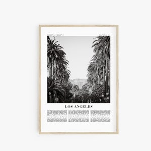 Los Angeles Travel Poster, Black and White Travel Print, LA Print City Wall Art California Printable Poster Coordinate Print Digital Prints