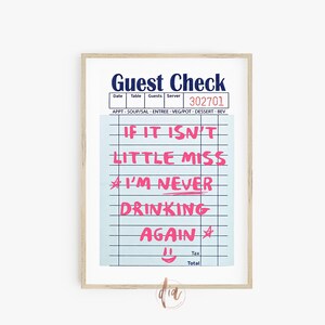Gastcontrole print, grappige alcohol print, retro poster, trendy kunst aan de muur, preppy kamer decor, college appartement print, slaapzaal digitale prints