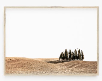Toskana Print, Italien Wandkunst, Zypressen, horizontaler Druck, druckbare Kunst, Landschaftsfotografie, Digitaldrucke, Reise Poster