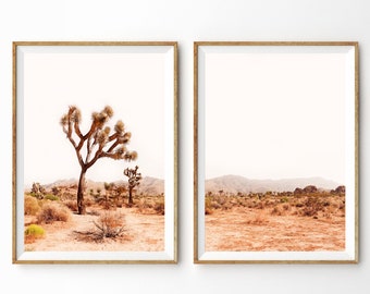 Desert Print Set of 2 Prints Joshua Tree Print 2 Piece Print Set Boho Decor Modern Wall Art Arizona Desert Printable Art Southwestern Decor