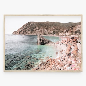 Italy Beach Print, Cinque Terre Wall Art, Horizontal Beach Print, Italian Landscape Art Print, Travel Poster, Digital Prints, Printable Art