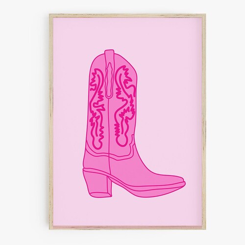 Pink Rodeo Poster Print Preppy Western Wall Art Cowgirl - Etsy