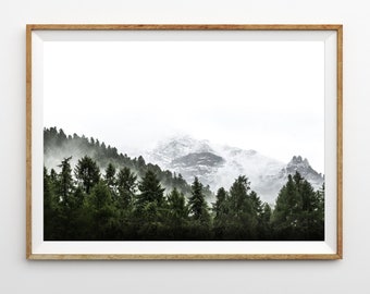 Forest Print Large Printable Art Mountain Print Nature Poster Landscape Photography Scandinavian Prints Nordic Decor Digital Download