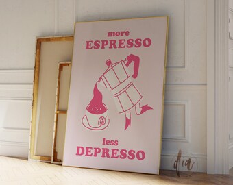 Coffee Poster, Retro Coffee Print, Cute Funny Kitchen Wall Art, Coffee Quote, 70s Retro Art, Digital Prints, Coffee Lover Printable Art