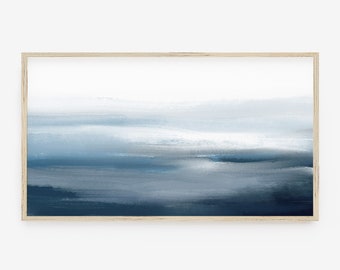 Frame Art TV, Indigo Blue Abstract Watercolor, Abstract Ocean Art, Modern Art, Samsung Digital TV Art, Contemporary Art, Digital Download