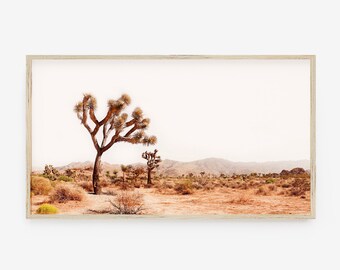Frame Art TV, Modern Boho Digital Art, Joshua Tree, Minimalist Art with Neutral Tones, Arizona Desert, California Desert Landscape