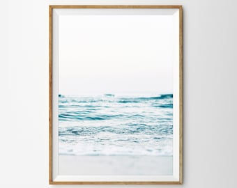 Afdrukbare muurkunstafdrukken Oceaanprint Grote strandposter Kustmuurkunst Oceaanmuurkunst Strandprint Oceaangolfprint Stranddecor Blauw water