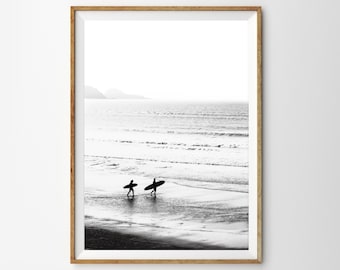 Black and White Surf Print California Wall Art Prints Beach Poster Surf Poster Ocean Wall Art Printable Wall Art Beach Themed Room Tropical