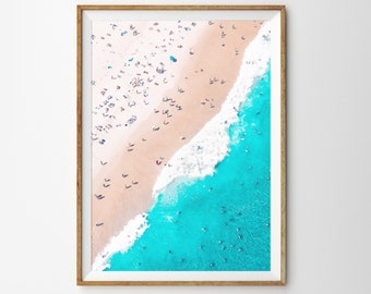 Aerial Beach Print Ocean Wall Art Modern Beach Print Tropical Print Coastal Decor Beach Photography Turquoise Blue Poster Sea Printable Art