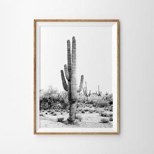 Desert Cactus Print Schwarz und weiß südwestlichen Dekor druckbare Kunst Boho Wand Kunstdrucke digitaler Download große Poster Arizona Hipster